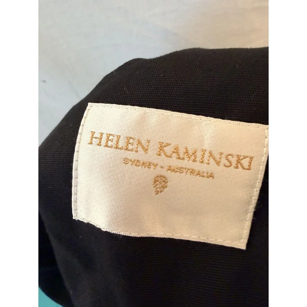 Helen Kaminski Black Wide Brim Bucket Hat Bow Detail Made in West Africa Resort - Picture 9 of 12